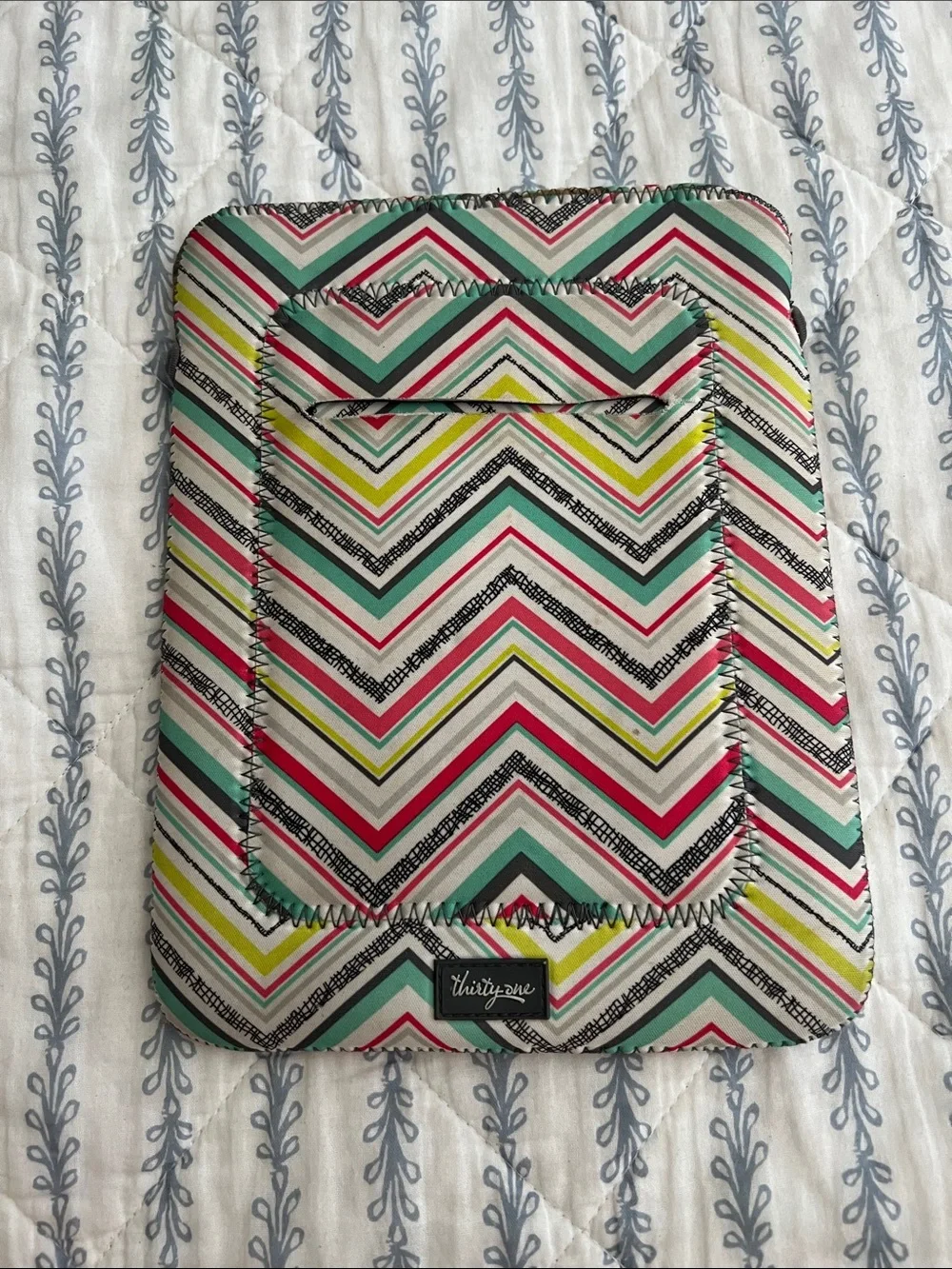 thirty-one Chevron Tablet Sleeve in Green, Red, Pink, Yellow, Black, White